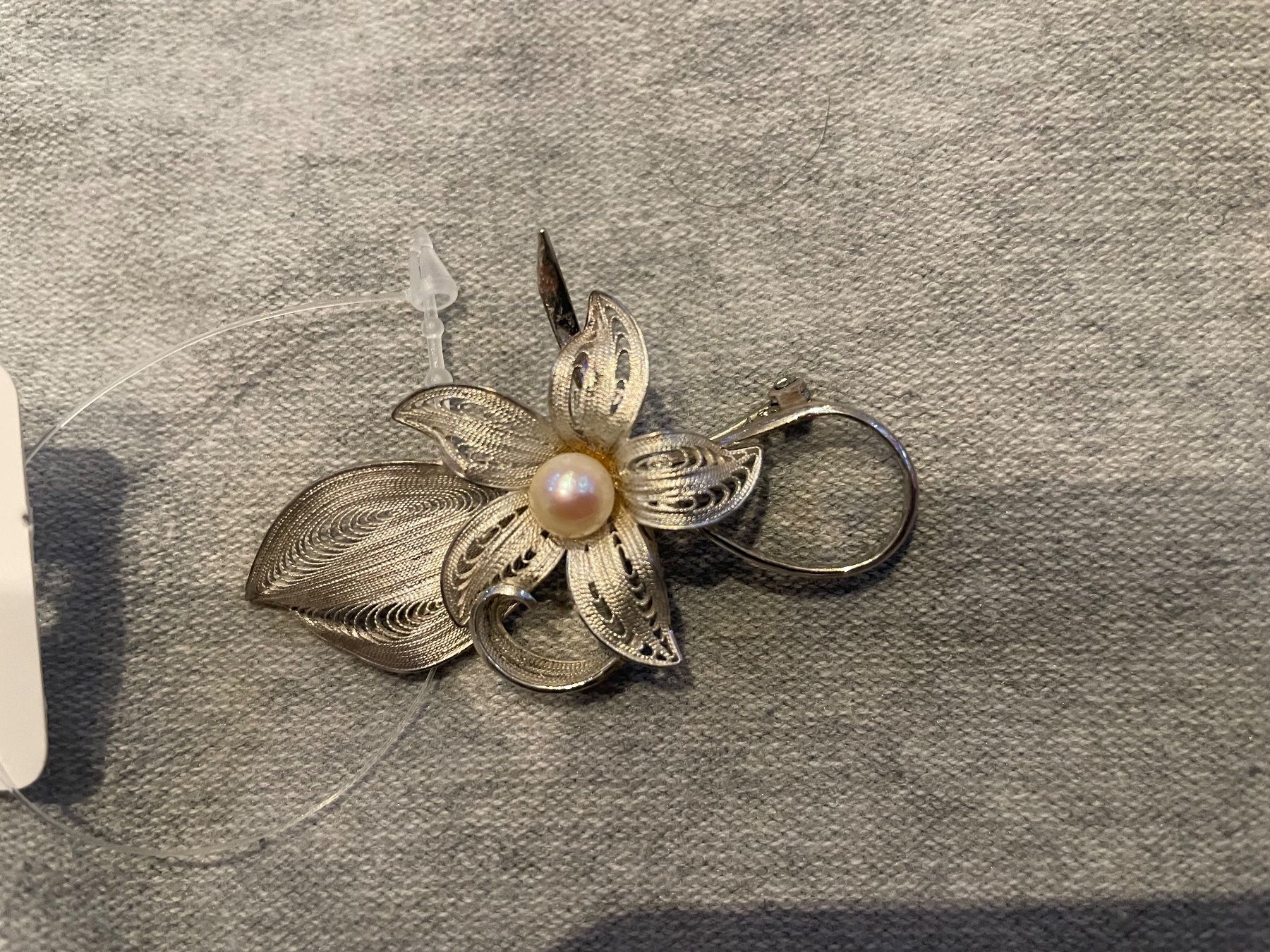Spille & Fermagli: Silber Brosche mit Akoya Perle - Nr. 528 – Usato da Hittnau venduto da LuxAndMore 3