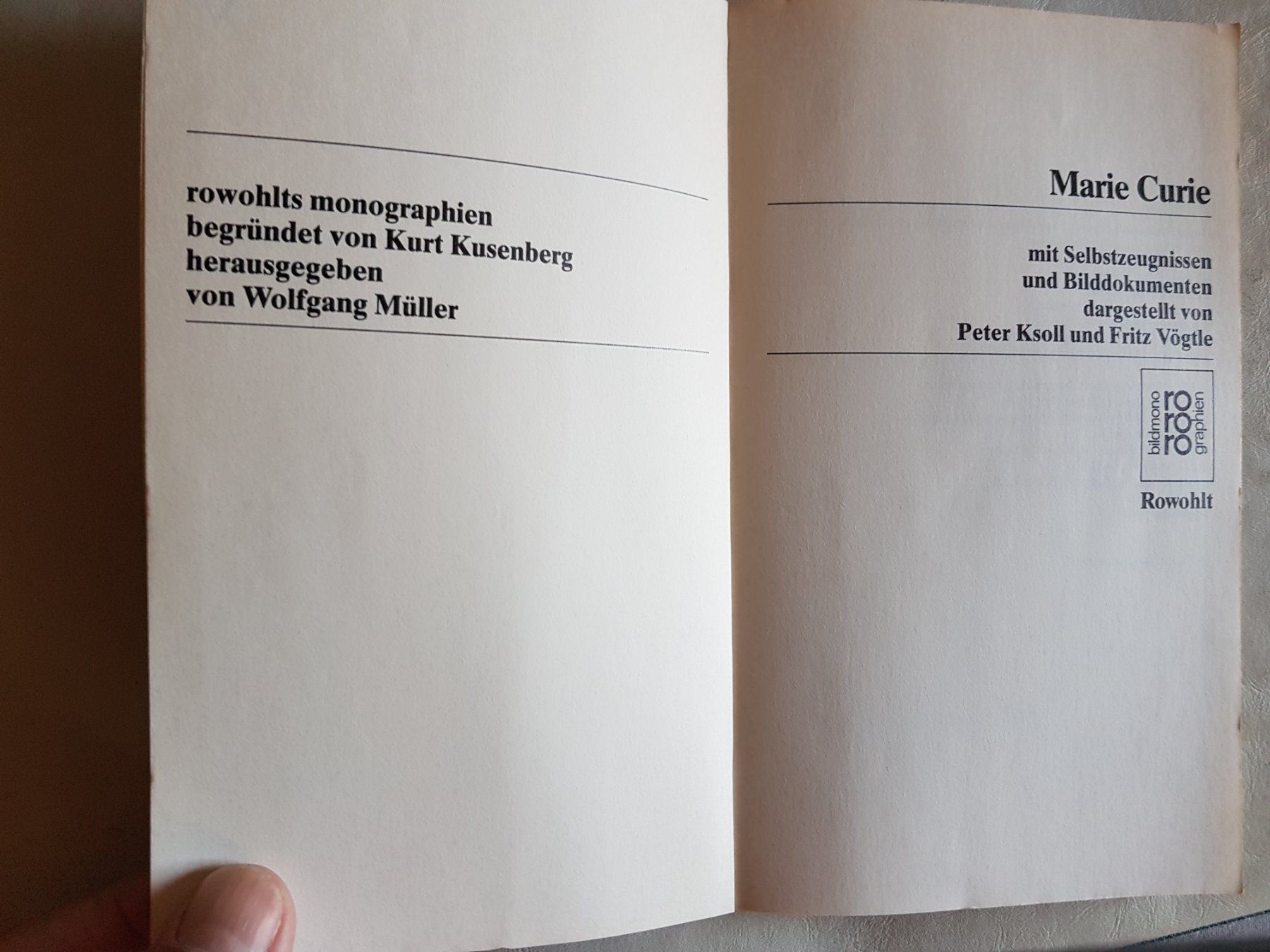 Libri: Taschenbuch Marie Curie - rororo - 1990 – Usato da Walterswil BE venduto da Lonitti 1