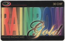 30 CHF RAINBOW Gold - seltene Prepaid Telefonkarte