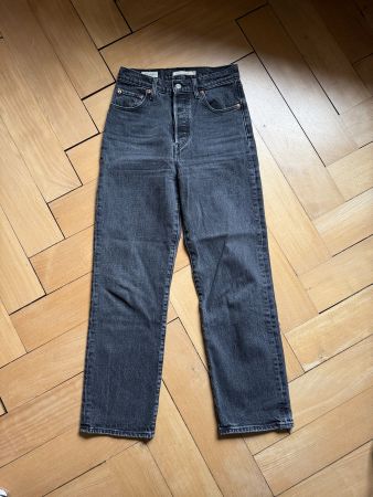 LEVIS - High Waist Ribcage Straight Jeans schwarz 25