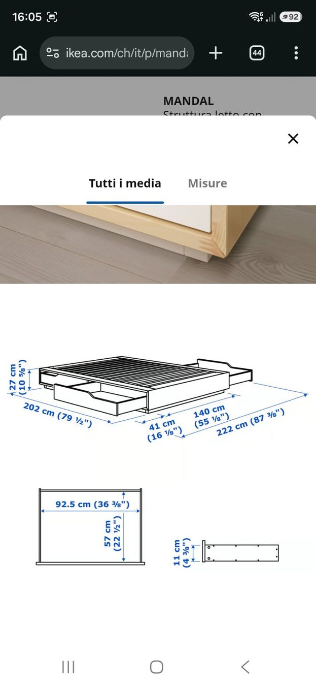 Ikea Letti: Ikea Mandal bett 140x200 – Usato da Zürich venduto da ter_26db 1