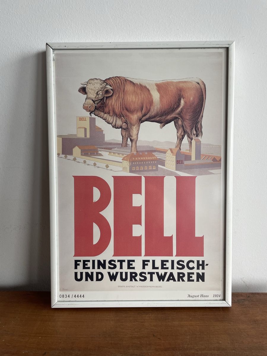 Grafiken & Lithographien: Lithographie Affiche Publicitaire August Haas pour Bell – Gebraucht aus Vallamand von Bricbracbroc82