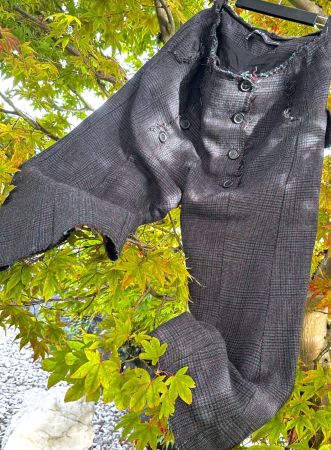 Bequeme Tiefschritt Opa Hose Glencheck Pant von RUNDHOLZ