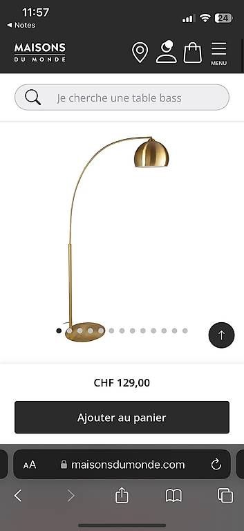 Maisons du monde Lampade: Lampe arc sphère doré – Usato da Cologny venduto da ani_5npg 2