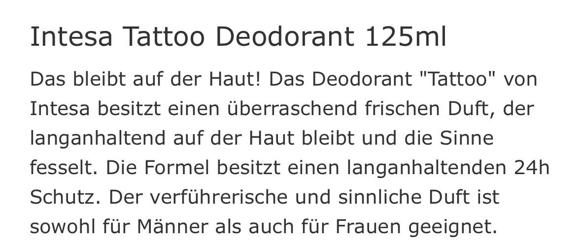 Altro per la cura del corpo: 6x Intesa Unisex Deo – Nuovo (secondo la descrizione) da Winterthur venduto da Bilure 3