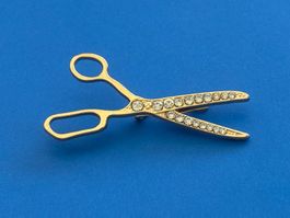 Luxus Elegante  Brosche mit Kunstperlen Farbe: Gold / Rosé