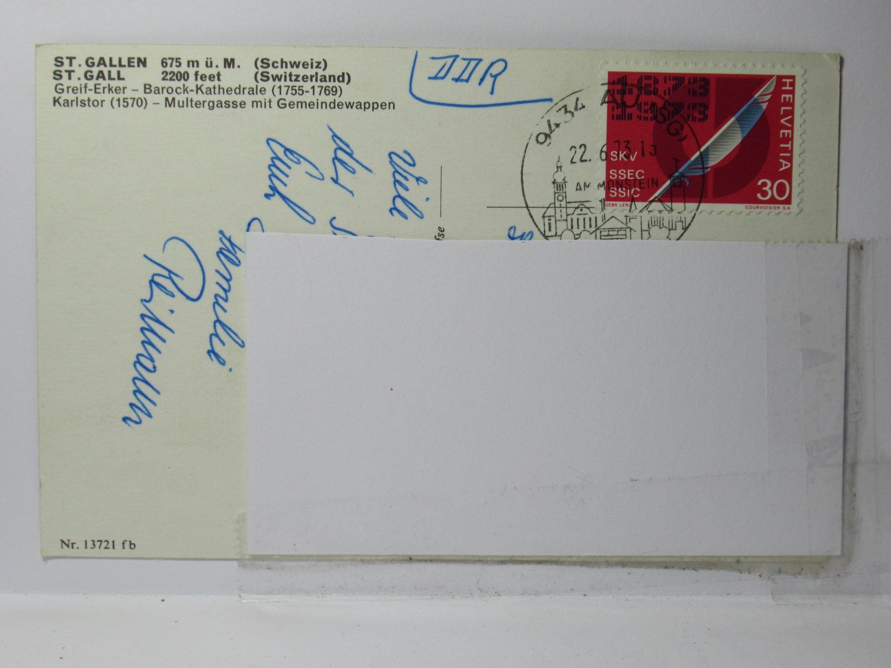 Cartes postales: St. Gallen 1973 – D'occasion à Grenchen par Bluemchen1900 1