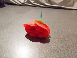 Rose rot mit Metallspiess
