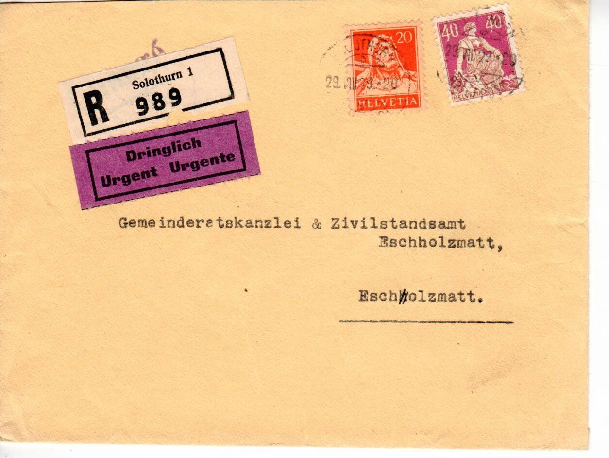 Tous les timbres: R - Brief Dringlich - Solothurn – D'occasion à Wolhusen par Curver9