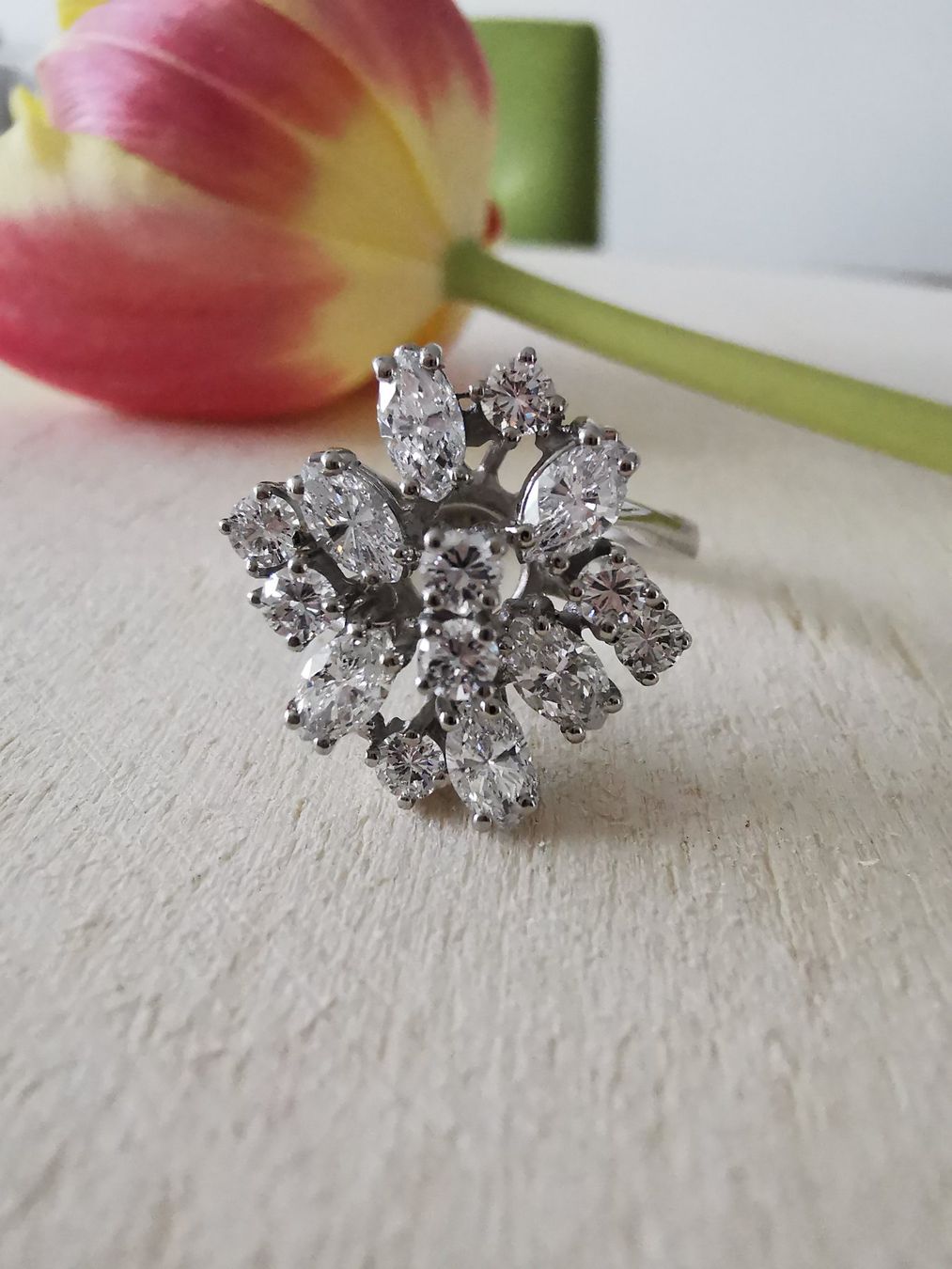 Anelli: 750/-- WG  "Vintage"  Damenring, echte Diamanten – Nuovo (secondo la descrizione) da Dierikon venduto da Vittorio57 9