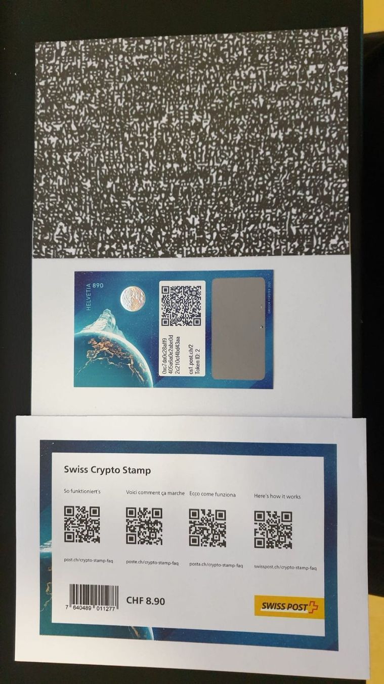 Tutti i francobolli: Swiss Crypto Stamp 1.0 Dent Blanche ID 2 – Nuovo e nell'imballaggio originale da Winterthur venduto da andrekeller95 1