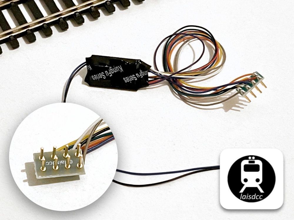 Decodificador DCC LaisDcc 860021 – 8 Pines NEM652, Control Para Motor Y 4 Funciones, Para Modelismo Ferroviario Decodificador Digital Maquetas