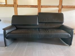 Ledersofa Laauser 2-er schwarz,  guter Zustand