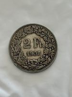 2 Franken 1908  Silber, Rar