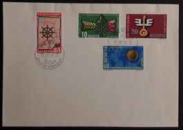 1954: Werbe Serie FDC franz.Berne Nr.316-319 ungelaufen
