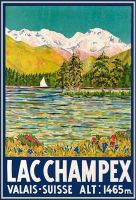 Blechschild-LAC CHAMPEX VALAIS-SUISSE