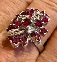 Silber-Ring mit Rubinen