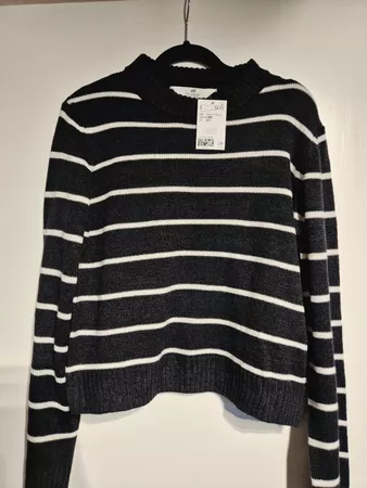 H&M Pullover gestreift schwarz weiss Grösse 170 neu