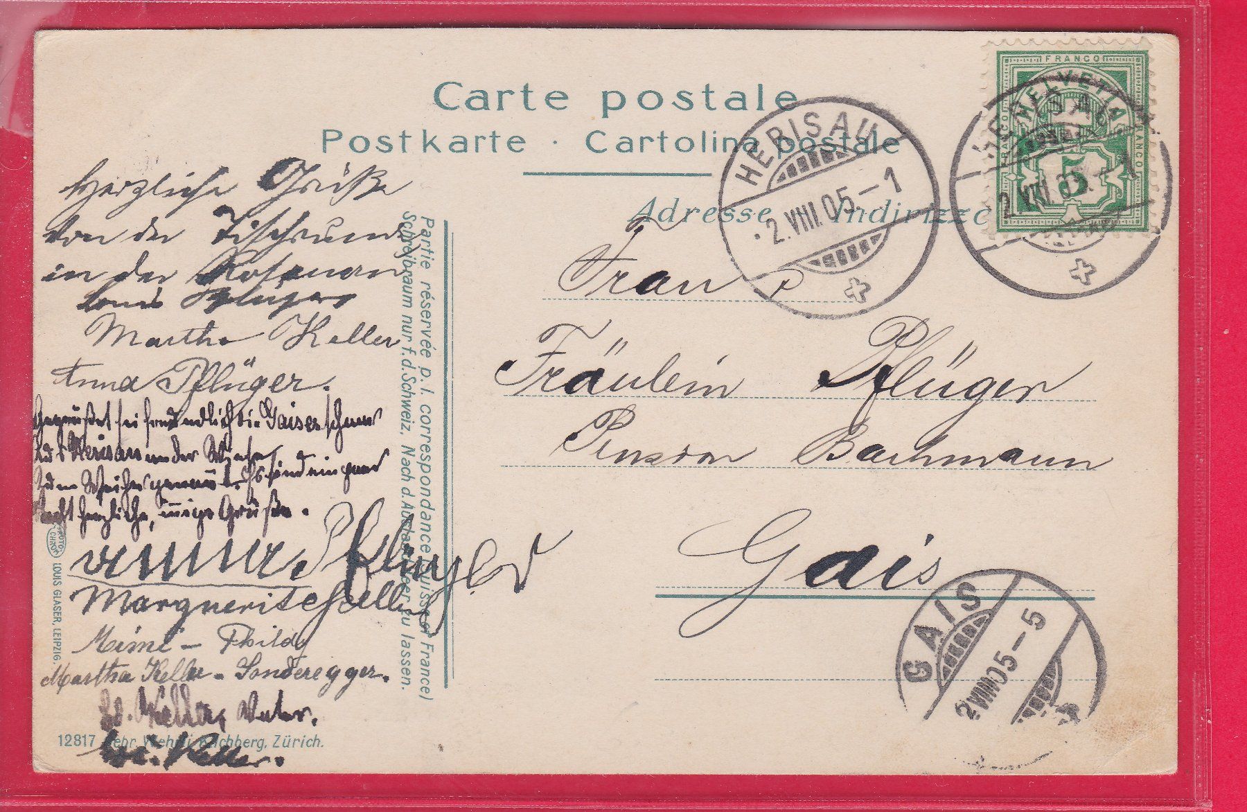 Cartoline postali: WEISSBAD BEI APPENZELL, 2.8.1905 – Usato da Oberrieden venduto da Gebirgsstelze 1