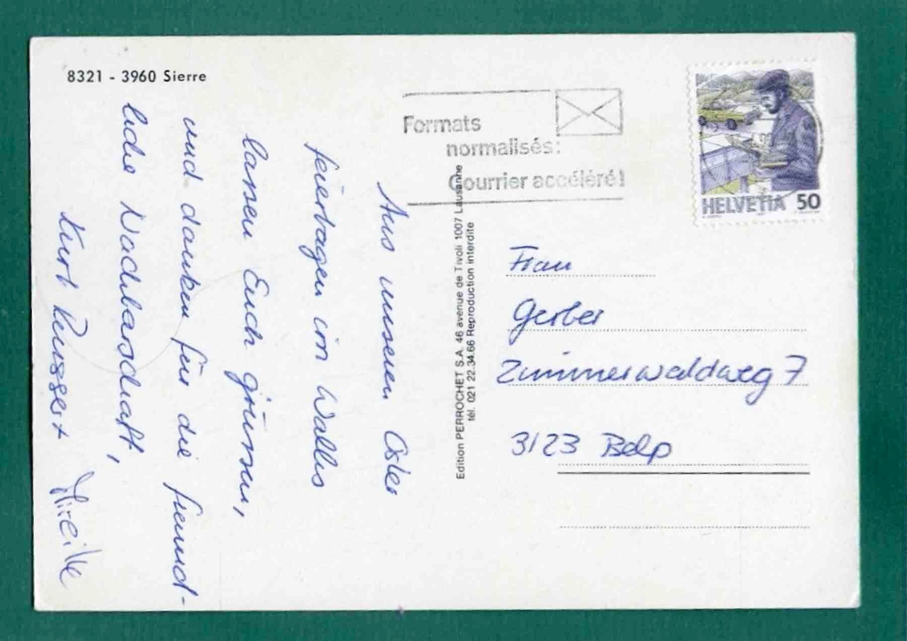 Cartes postales: Sierre, 7 Ansichten, 1990, gelaufen, Grossformat – D'occasion à Sargans par Hausi1951 1