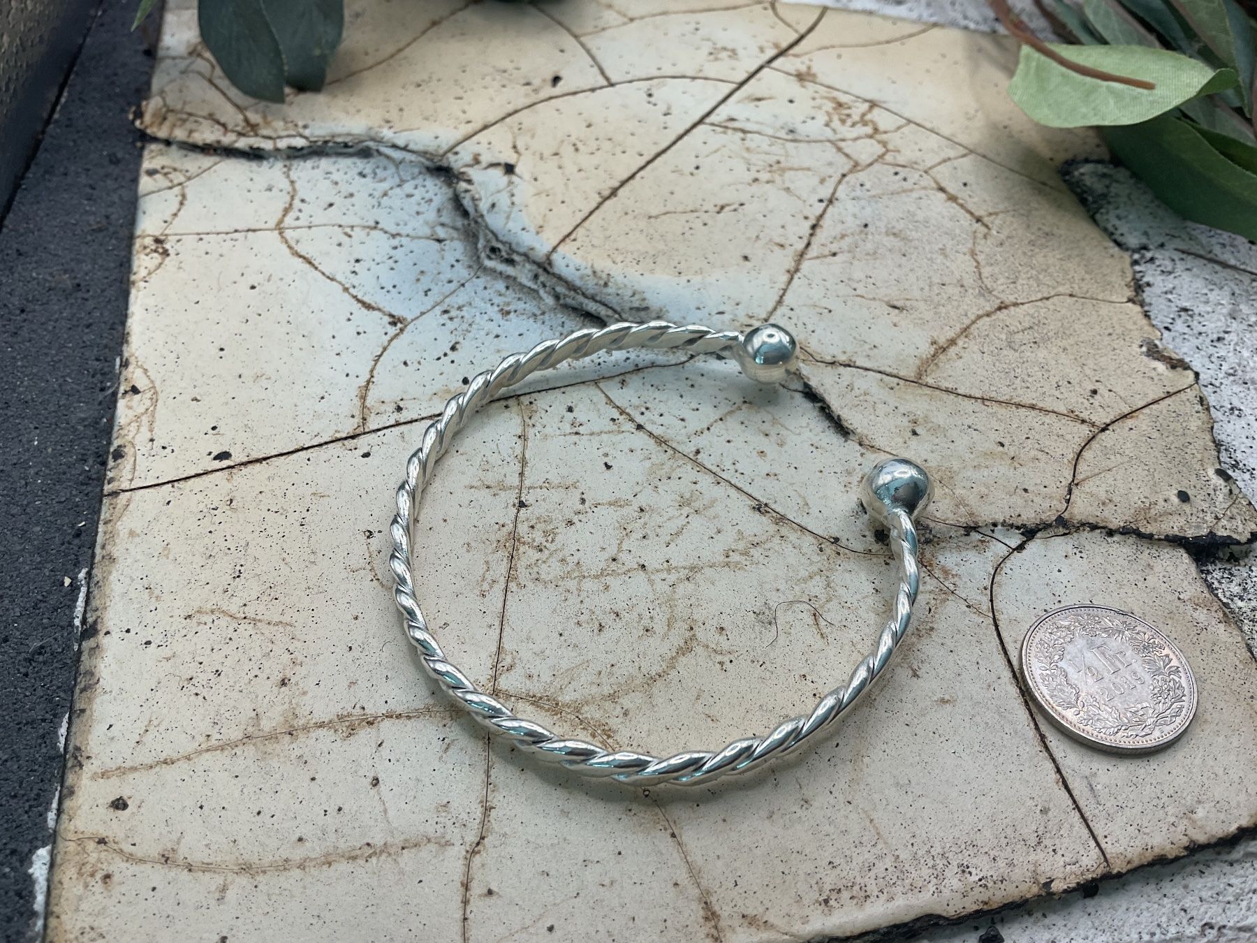 Armbänder & -reifen: Armreif Sterlingsilber mit Perlenenden – Neu (gemäss Beschreibung) aus Luzern von S.Kern01 1