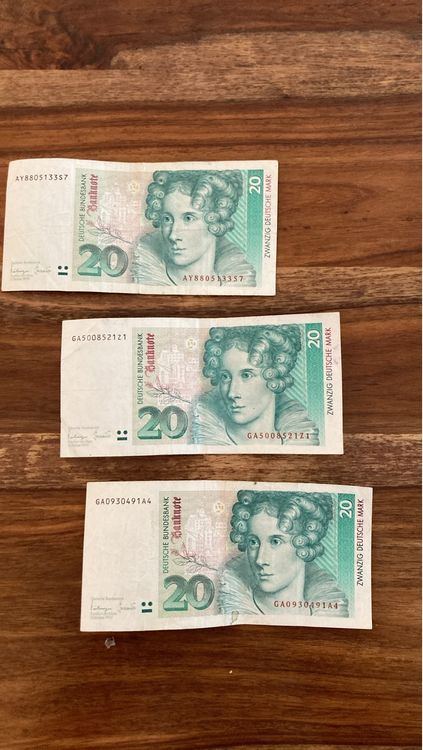 3 x 20 DM Banknote (Gebraucht) in Bad Ragaz für CHF 20 – mit Lieferung ...