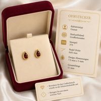 Ohrringe 9 Karat (375) Gelbgold Granat