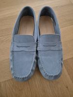 SCHUHENGEL Loafer / Mokassins hellblau Wildleder, Gr. 40