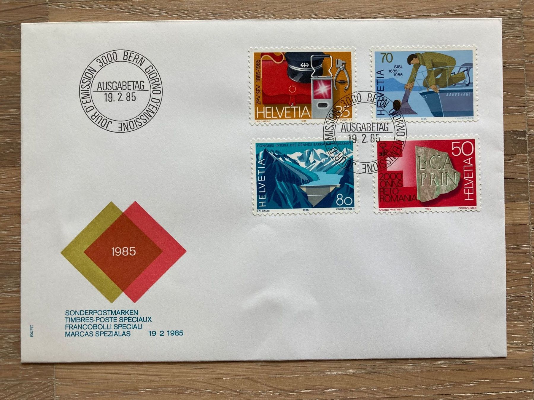 Tutti i francobolli: Ersttagsbrief FDC Schweiz – Original – Usato da Vallamand venduto da sugoi3012