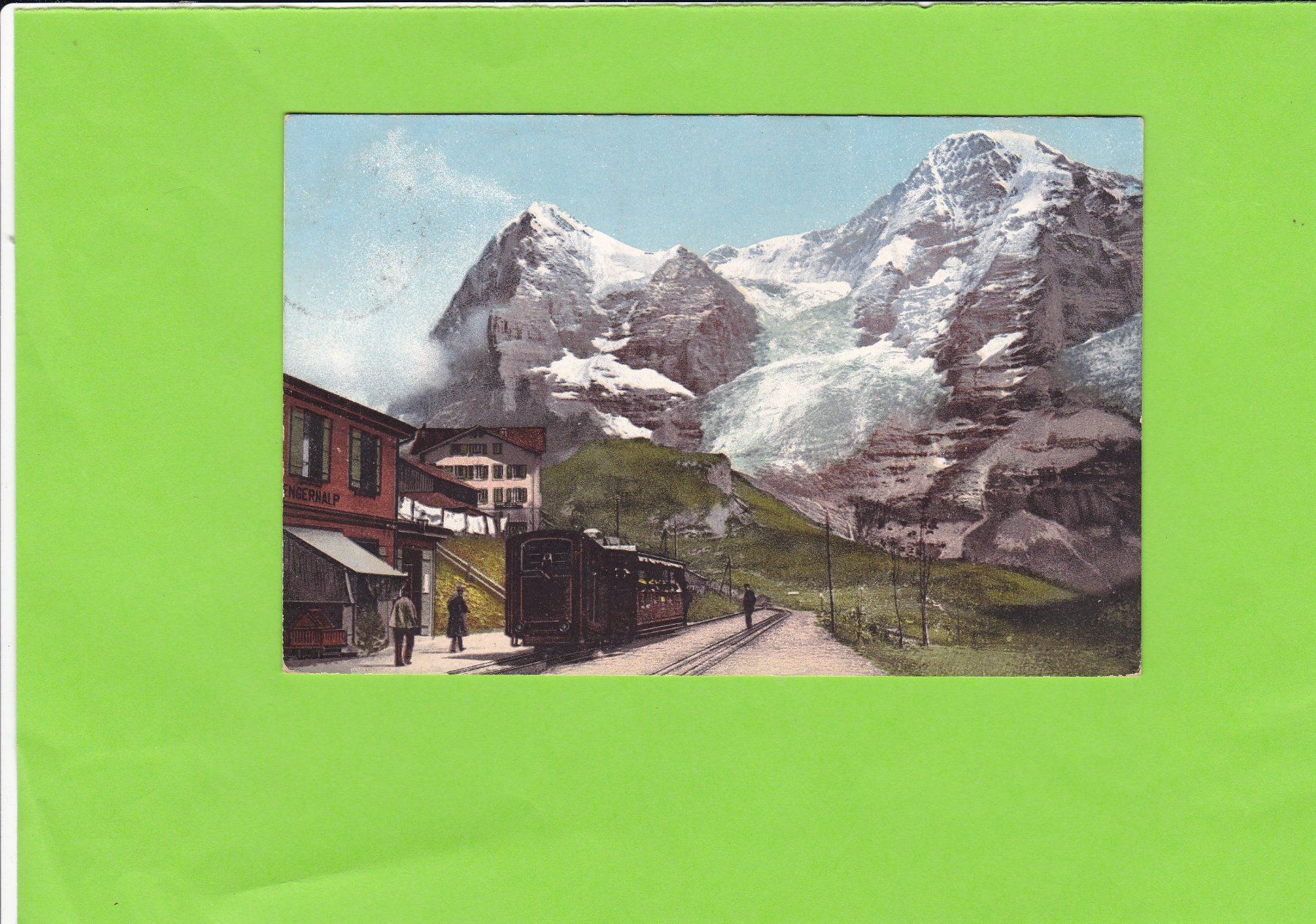 Cartoline postali: Station Wengernalp mit Eiger und Mönch---1908 – Usato da St. Peterzell venduto da neckertal