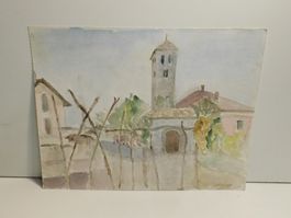 Aquarell signiert - Bild Aquarell 30 x 23 cm  Papier handgem