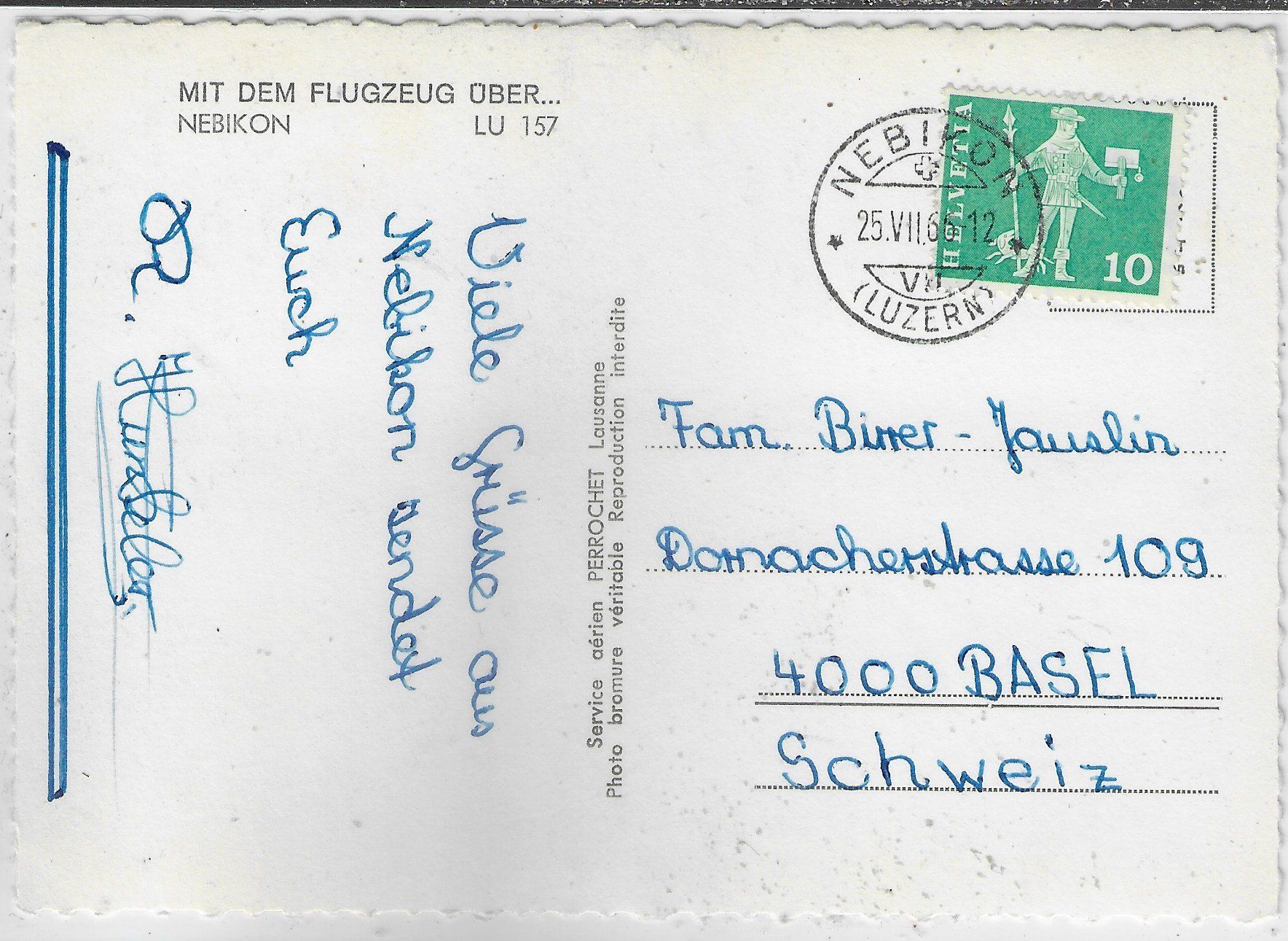 Cartoline postali: Mit dem Flugzeug über... Nebikon LU – Usato da Ettingen venduto da Kartenplanet 1