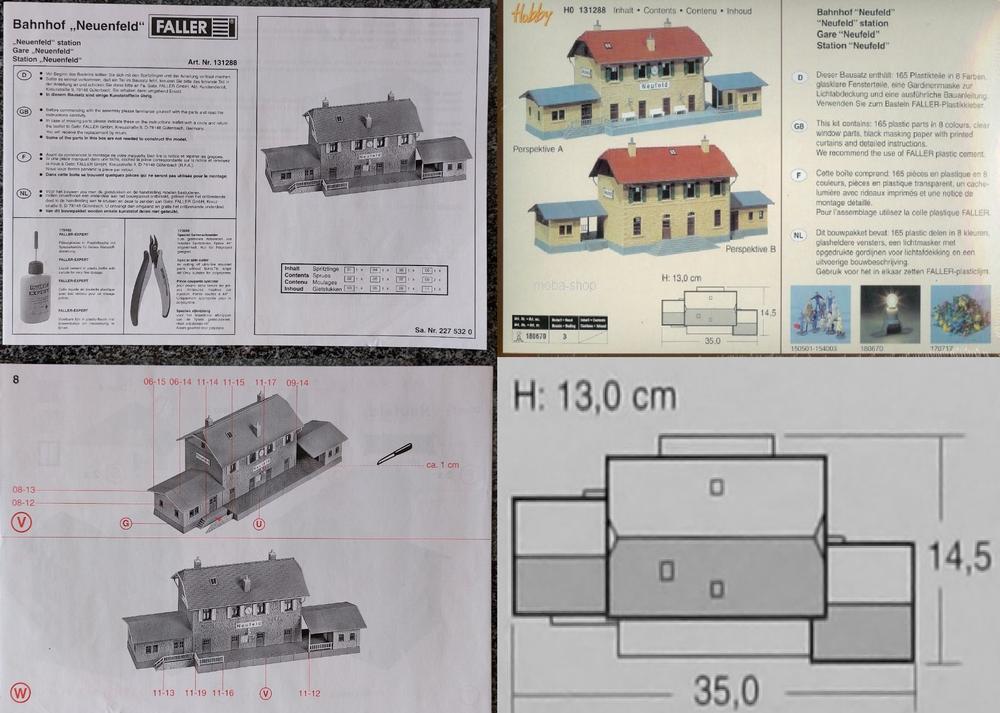 Faller Fertigmodell 1:87/H0 - Bahnhof mit 18 Figuren (Neu und ...