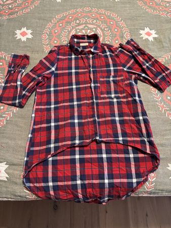 Rote Karo Bluse Grösse XS, Vokuhila Schnitt