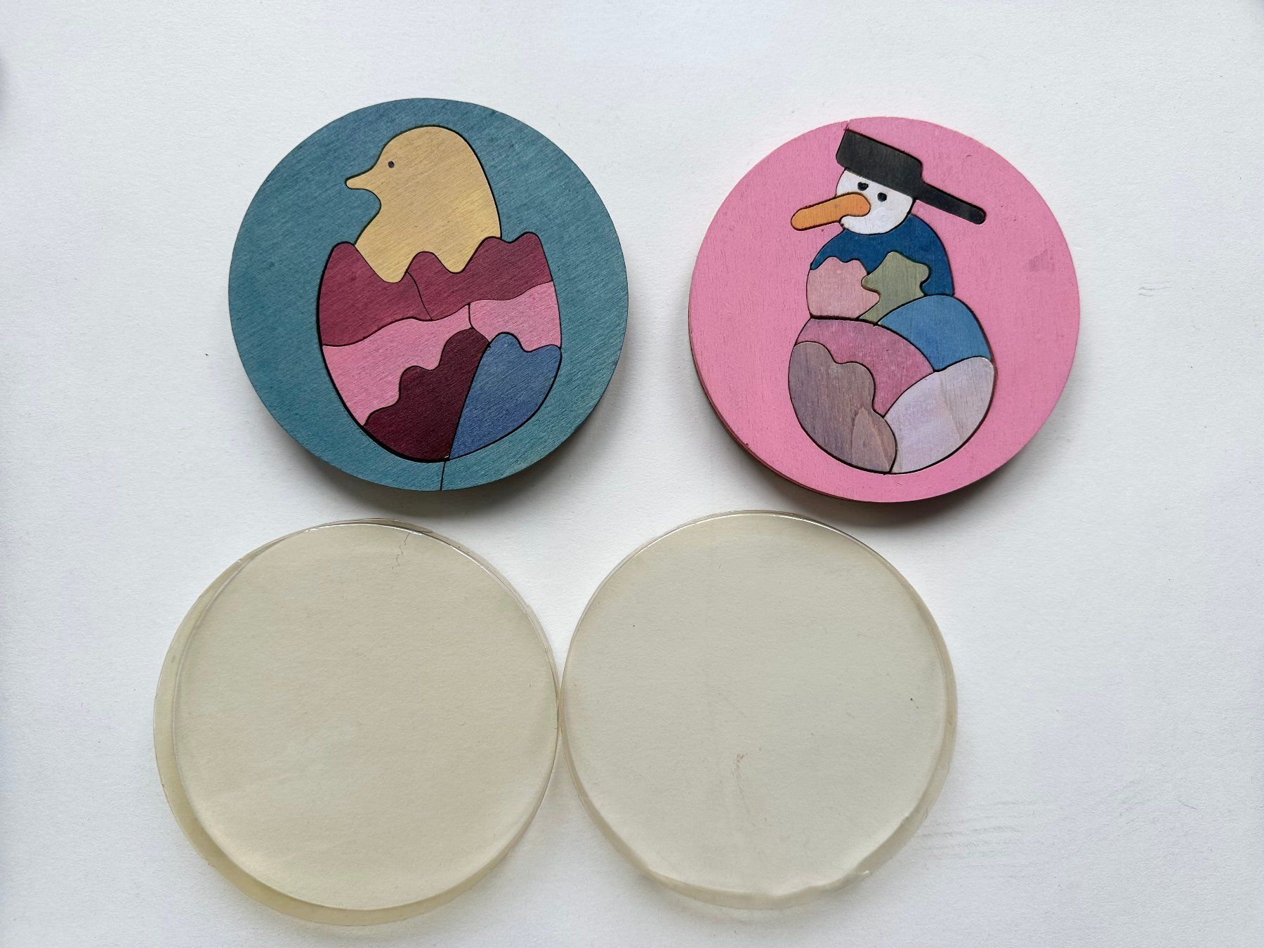Puzzle: 2 Holz Puzzle Ostern Schneemann, Winter – Usato da Adligenswil venduto da e17s15