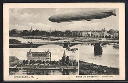 Offenbach a. M., Zeppelin über der Main