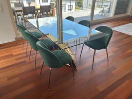 Designer Esstisch mit 6 Stühlen