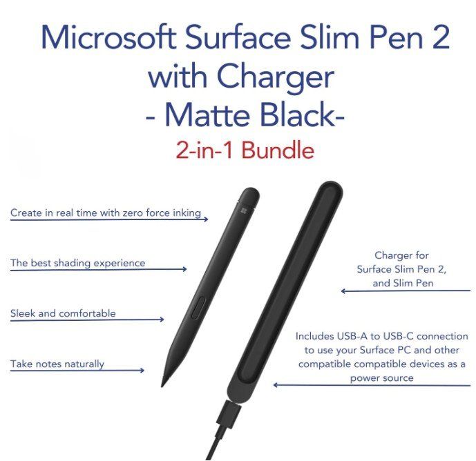 Microsoft Penna & Evidenziatori: Surface Slim Pen 2+Surface Slim Pen 2 Ladeschale inkl. Kabel – Nuovo e nell'imballaggio originale da Weinfelden venduto da dju_w2fj 3