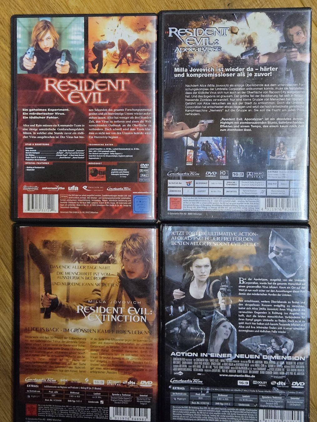 Tutti i DVDs: Resident Evil DVD Collection, Teil 1-4, Bundle – Usato da Oberdorf BL venduto da BaldenEagle 2