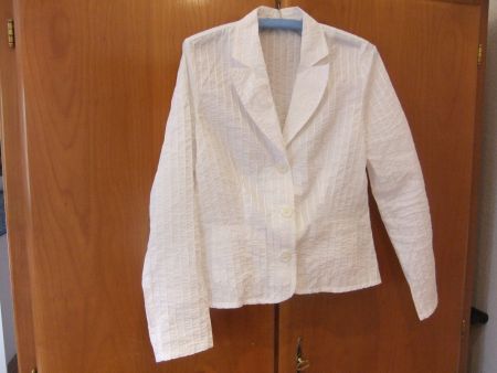 Federleichter Blazer Weiss Streifenoptik