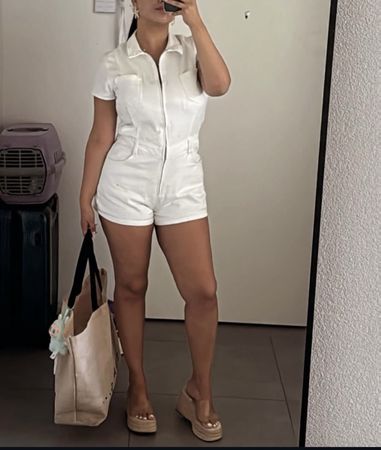 Combinaison blanche Bershka Été, taille L - comme neuf!