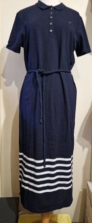 Tommy Hilfiger Polokleid, dunkelblau gestreift, Grösse XL