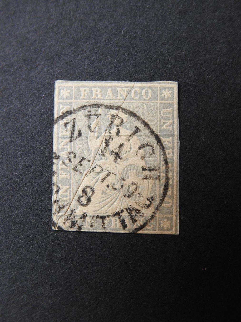 Alle Briefmarken: 27c mit Abart, grosse Quetschfallte, Kat. 1200.- + – Gebraucht aus Rain von Sterne13