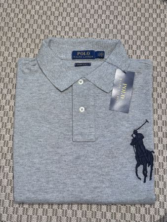 Polo Ralph Lauren Slim Fit gris – Neuf avec étiquette