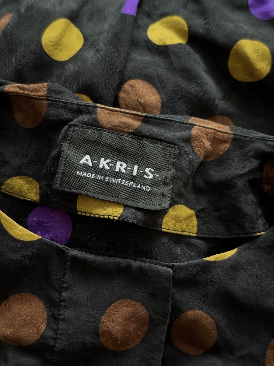 Akris Blusen: Akris 100% Silk Multicolor Polka Dot Blouse – Gebraucht aus Turbenthal von elizameise 2