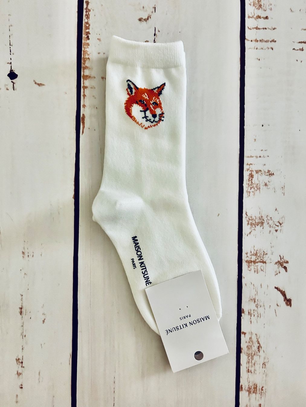 Calze: Socks  Socken Maison Kitsune with embroidered patch fox logo – Nuovo e nell'imballaggio originale da Zürich venduto da Ferienan