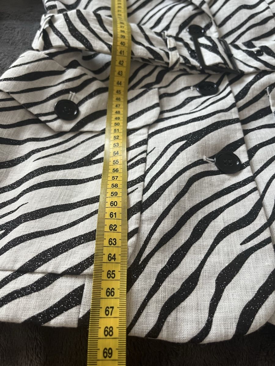 Kooples Vestes: The Kooples new linen Blazer Zebra Pattern Belted Size 36 – Neuf (Voir description) à Chêne-Bougeries par Seetooyoo 5