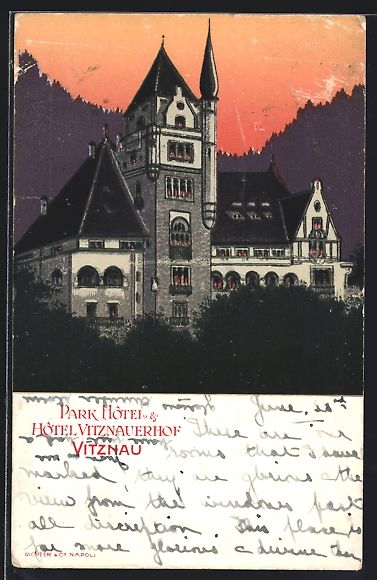 Cartoline postali: Vitznau, Park-Hotel, Hotel Vitznauerhof – Usato da Berlin venduto da bartko-reher