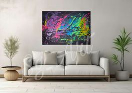 Acrylbild abstrakt modern bunt Explosion Unikat Neu