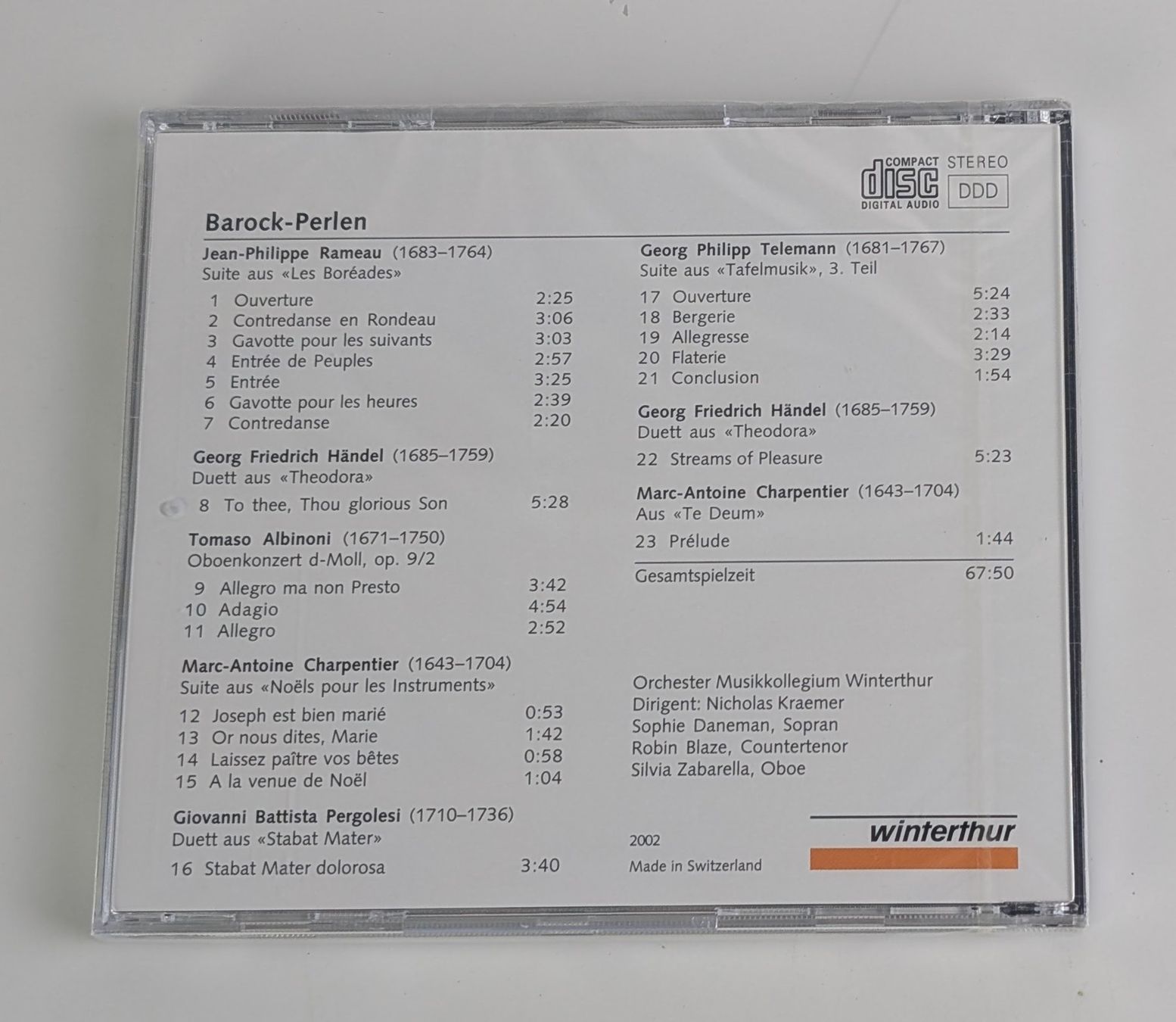 CD: Barock-Perlen - Orchester Musikkollegium Winterthur CD – Nuovo e nell'imballaggio originale da Zürich venduto da 1.Simon 1